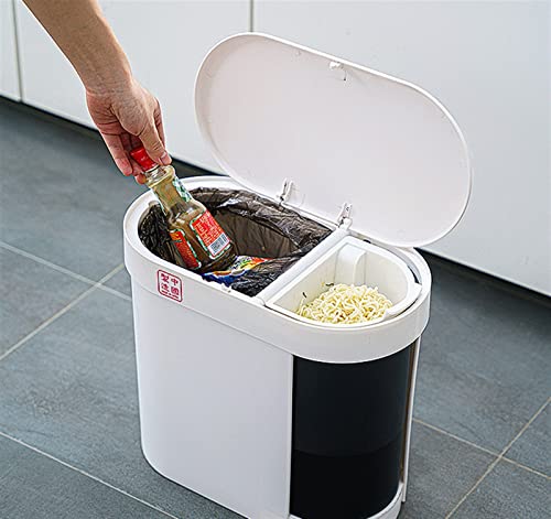 CANMNT Trash Can Plastic Tea Bucket Home with Lid Dry and Wet Separation Trash Can Kitchen Waste Drain Waste Bins Tea Residue Filter Bucket Trash Can Wastebasket