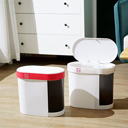 CANMNT Trash Can Plastic Tea Bucket Home with Lid Dry and Wet Separation Trash Can Kitchen Waste Drain Waste Bins Tea Residue Filter Bucket Trash Can Wastebasket