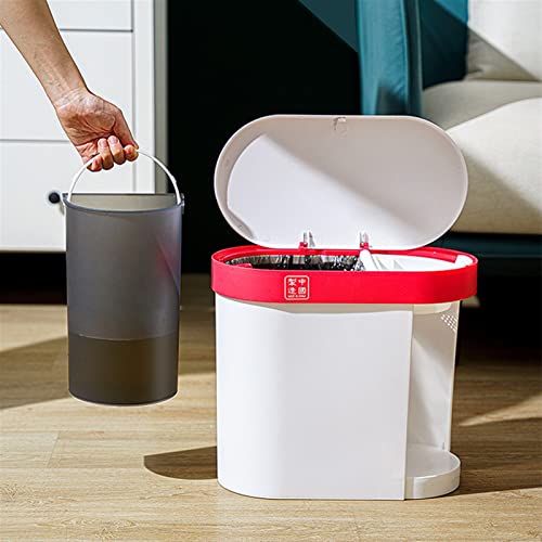 CANMNT Trash Can Plastic Tea Bucket Home with Lid Dry and Wet Separation Trash Can Kitchen Waste Drain Waste Bins Tea Residue Filter Bucket Trash Can Wastebasket