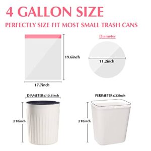 Small Trash Bags 2-4 Gallon Drawstring-Ryobyo 4 Gallon Trash Bag Extra Strong, Small Garbage Bags 4 Gallon Unscented, Stretchy, Quick Cinch for Bathroom Kitchen, White 44 Count