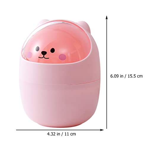 Cabilock Desktop Garbage Bin with Lid Lovely Mini Trash Bin Desktop Trash Container Cartoon Garbage Can Container for Home Office