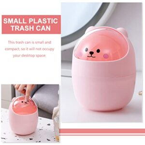 Cabilock Desktop Garbage Bin with Lid Lovely Mini Trash Bin Desktop Trash Container Cartoon Garbage Can Container for Home Office