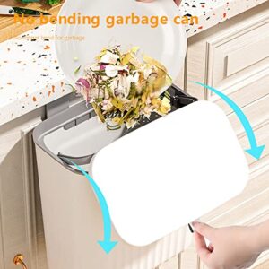 Hanging Trash Can with Lid, Kitchen Cabinet Door Hanging Trash Can,Cover Cabinet Trash Can,Reusable Door Hanging Trash Can,Under Sink Door Trash,for Can RV, Kitchen,Bathroom (White)