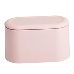 Leefasy Desk Trash Can Wastebasket Or Recycling Bin Garbage Waste Trash Bucket Lid Dust Bin for Home Or Office, Pink