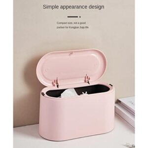 Leefasy Desk Trash Can Wastebasket Or Recycling Bin Garbage Waste Trash Bucket Lid Dust Bin for Home Or Office, Pink