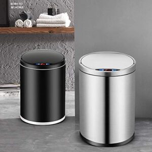 WENLII Intelligent Trash Bin Home Living Room Bedroom Kitchen Bathroom Automatic Induction Trash Can Stainless Steel Trash Can (Color : A, Size : 7L)