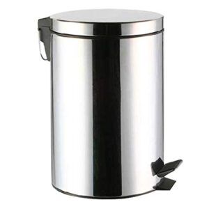 wenlii newly 1pc 5l rubbish bin stainless steel step pedal trash can large capacity for kitchen bathroom