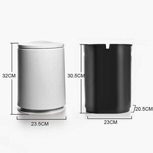 WENLII 10L Pressing Type Round Plastic Trash Can Double-Layer Multi-Purpose Bathroom/Bedroom Trash Can Nordic Household Cleaning Tool (Color : D)