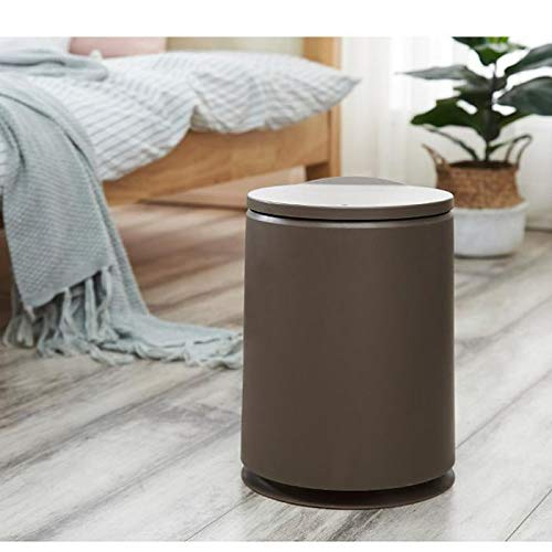 WENLII 10L Pressing Type Round Plastic Trash Can Double-Layer Multi-Purpose Bathroom/Bedroom Trash Can Nordic Household Cleaning Tool (Color : D)