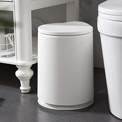 WENLII 10L Pressing Type Round Plastic Trash Can Double-Layer Multi-Purpose Bathroom/Bedroom Trash Can Nordic Household Cleaning Tool (Color : D)