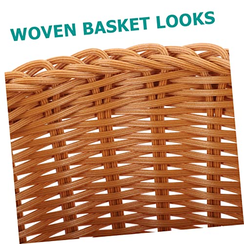 Holibanna Rattan Trash Can Wicker Trash Basket Ornament Container Water Hyacinth Storage Baskets Rattan Trash Bin Garbage Container Woven Waste Basket Sundries Container Plastic Wastebasket