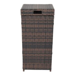 kecks brown gradient with top cover iron frame rattan trash can