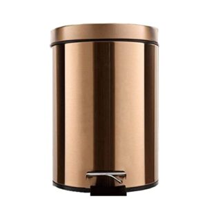 n/a stainless trash can，steel rose gold metal trash garbage container bin for bathrooms, powder rooms, kitchens, home offices
