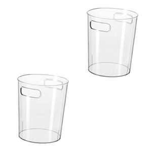 holibanna 2pcs garbage can office trash can clear container office storage bins wastebasket can kitchen waste basket waste bin office trash can household large storage bin clear trash can