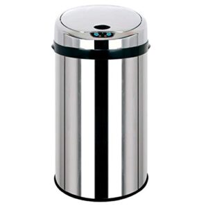 wenlii 6l/9l/12l auto close trash can sensor waste bin touchless dustbin garbage bucket stainless steel batteries power (size : 9l)