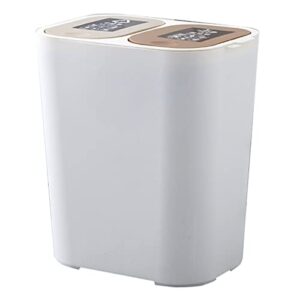 scuube trash bin trash can wastebasket 15 liter separate dry and wet trash can, garbage bin double barrel press type, living room ​and kitchen wastebasket with lid garbage can waste bin
