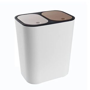 trash bin trash can wastebasket trash can garbage can with lid, rectangle plastic push top dual compartment recycling bin waste bin for kitchen, bathroom garbage can waste bin (color : onecolor, siz