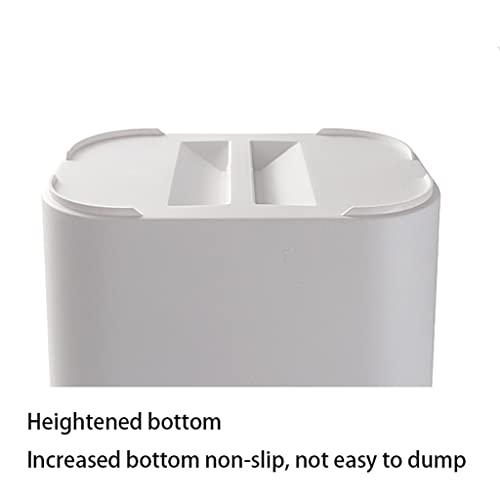 Trash Bin Trash Can Wastebasket Trash Can Garbage Can with Lid, Rectangle Plastic Push Top Dual Compartment Recycling Bin Waste Bin for Kitchen, Bathroom Garbage Can Waste Bin (Color : OneColor, Siz