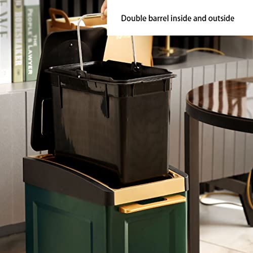 Trash Bin Trash Can Wastebasket Kitchen Trash Can, Pedal Bin with Lid, Garbage Can Trash Bin Stainless Steel Step Bin, Plastic Inner Bucket, Soft Closure Garbage Can Waste Bin (Color : C, Size : 12L