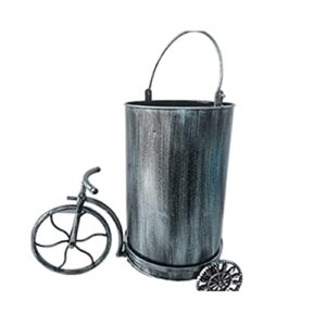 trash bin trash can wastebasket metal garbage can for bedroom trash can retro bicycle styling waste storage bins for home garbage can waste bin (color : onecolor, size : 40 * 20 * 30cm)
