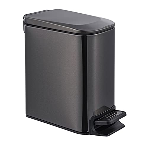 Trash Bin Trash Can Wastebasket Stainless Steel Pedal Bin with Lid, Rectangular Garbage Can Trash Can Garbage Container Bin for Home Kitchen Bathroom Garbage Can Waste Bin (Color : OneColor, Size :