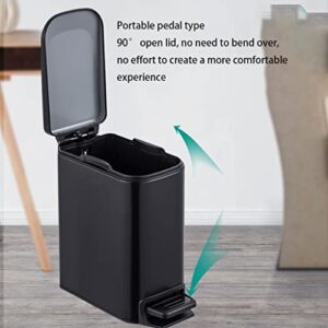 Trash Bin Trash Can Wastebasket Stainless Steel Pedal Bin with Lid, Rectangular Garbage Can Trash Can Garbage Container Bin for Home Kitchen Bathroom Garbage Can Waste Bin (Color : OneColor, Size :