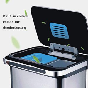 CXDTBH Garbage Sorting Trash Can Household Smart Trash Can with Lid Stainless Steel Kitchen Motion Induction Trash Can Trash Can for Bedroom (Size : 9l)