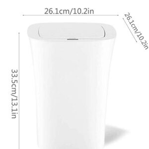 CXDTBH Waterproof Smart Trash Can Household Induction Trash Can with Lid 10L Plastic Automatic Trash Can for Bedroom Kitchen Bathroom Trash Can for Bedroom