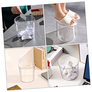 Zerodeko 2pcs Transparent Trash Can Clear Container Desk Containers Office Trash Can Clear Trash Can Clear Waste Can Recycling Trash Can Kitchen Waste Bin Trash Storage Can Home Supplies