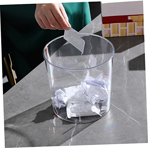 Zerodeko 2pcs Transparent Trash Can Clear Container Desk Containers Office Trash Can Clear Trash Can Clear Waste Can Recycling Trash Can Kitchen Waste Bin Trash Storage Can Home Supplies