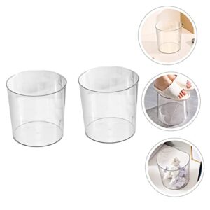 Zerodeko 2pcs Transparent Trash Can Clear Container Desk Containers Office Trash Can Clear Trash Can Clear Waste Can Recycling Trash Can Kitchen Waste Bin Trash Storage Can Home Supplies