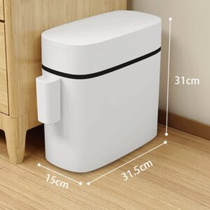 ZHAOLEI Household Crevice Kitchen with Cover Garbage Bathroom Toilet Narrow Toilet with Cover Large Capacity Gap Garbage Basket