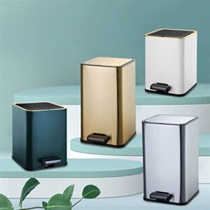 DYPASA Garbage Can 10L Modern Stylish Stainless Steel Trash Can with Lid Call That Toilet Feasible Kitchen Foot-Operated Garbage Can Large Capacity Trash Bin (Color : Gold)