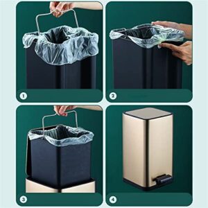 DYPASA Garbage Can 10L Modern Stylish Stainless Steel Trash Can with Lid Call That Toilet Feasible Kitchen Foot-Operated Garbage Can Large Capacity Trash Bin (Color : Gold)