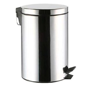 n/a 1pc 5l rubbish bin stainless steel step pedal trash can large capacity for kitchen bathroom