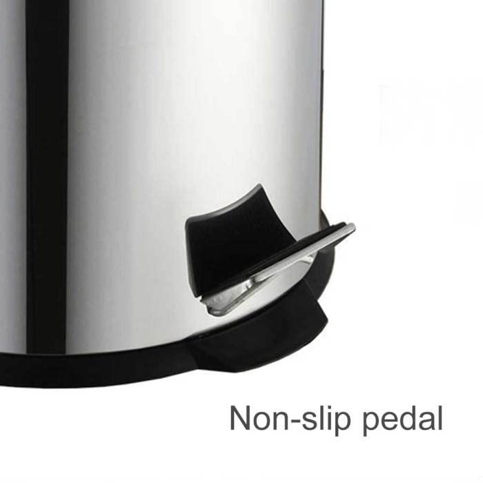 n/a 1pc 5L Rubbish Bin Stainless Steel Step Pedal Trash Can Large Capacity for Kitchen Bathroom