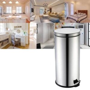 n/a 1pc 5L Rubbish Bin Stainless Steel Step Pedal Trash Can Large Capacity for Kitchen Bathroom