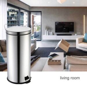 n/a 1pc 5L Rubbish Bin Stainless Steel Step Pedal Trash Can Large Capacity for Kitchen Bathroom