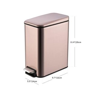 n/a Stainless Steel Step Trash Bin Rectange 5L Kitchen Trash Can Dustbin Garbage Bag Holder Wastebin Bathroom Step Bin