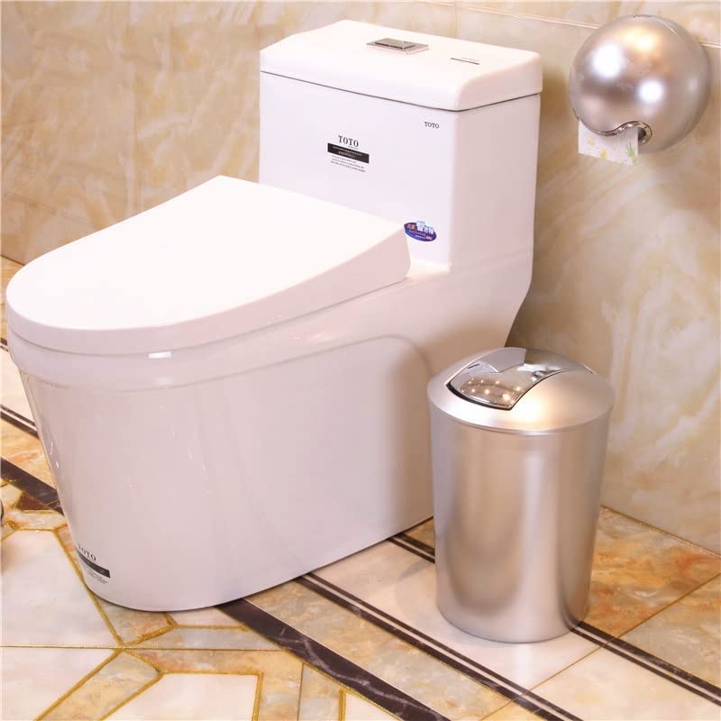 Trash Can 10L Light Luxury Shake Lid Plastic Trash Can with Garbage Bag Storage Box Modern Fashion Trash Can for Kitchen Bathroom Trash Can Wastebasket