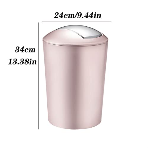 Trash Can 10L Light Luxury Shake Lid Plastic Trash Can with Garbage Bag Storage Box Modern Fashion Trash Can for Kitchen Bathroom Trash Can Wastebasket