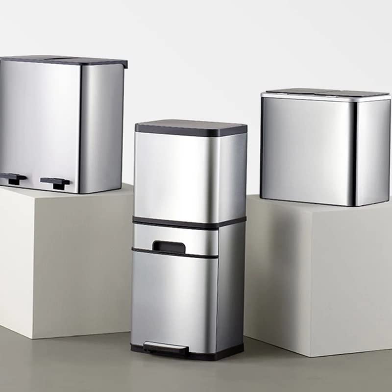 n/a Recycling Kitchen Trash Can Double Dry Wet Separation Rubbish Bin Bathroom Storage Drawers