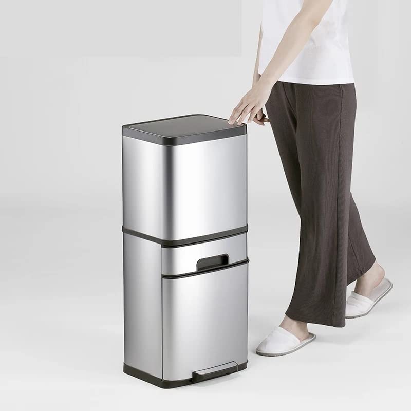 n/a Recycling Kitchen Trash Can Double Dry Wet Separation Rubbish Bin Bathroom Storage Drawers