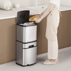 n/a Recycling Kitchen Trash Can Double Dry Wet Separation Rubbish Bin Bathroom Storage Drawers