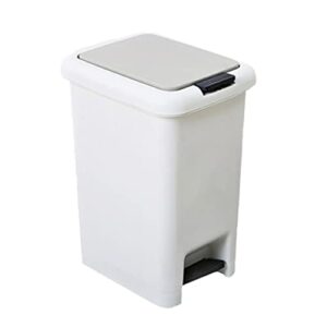 trash bin trash can wastebasket white plastic garbage bin,kitchen garbage bin with soft close lid and foot pedal perfect for bathroom, bedroom, office garbage can waste bin (size : 15l)