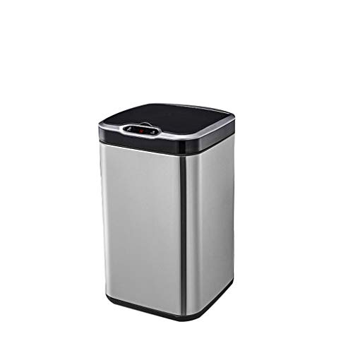 WENLII Stainless Steel Big Kitchen Bathroom Trash Can Recycle Storage Waste Bin Bedroom Trash Can Garbage Bin