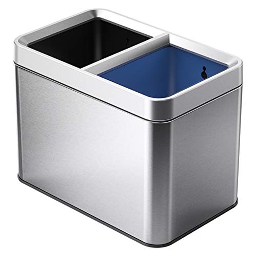 XQ-Gforward linghuan Business Trash Can, Stainless Steel Sorting Trash Hotel Restaurant School Apartment Living Room Trash Can 25 * 30 * 40CM