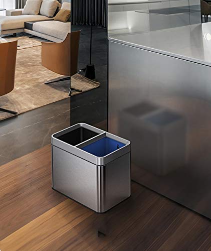 XQ-Gforward linghuan Business Trash Can, Stainless Steel Sorting Trash Hotel Restaurant School Apartment Living Room Trash Can 25 * 30 * 40CM