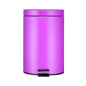 xq-gforward linghuan trash bin purple dustbins, solid color round creative refuse bin kitchen bathroom waterproof trash can mute bedroom trash can indoor