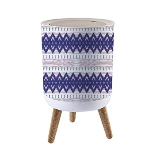 small trash can with lid beautiful ikat seamless native thai colorful weaves ethnic tribal ikat waste bin with wood legs press cover wastebasket round garbage bin for kitchen bathroom bedroom office